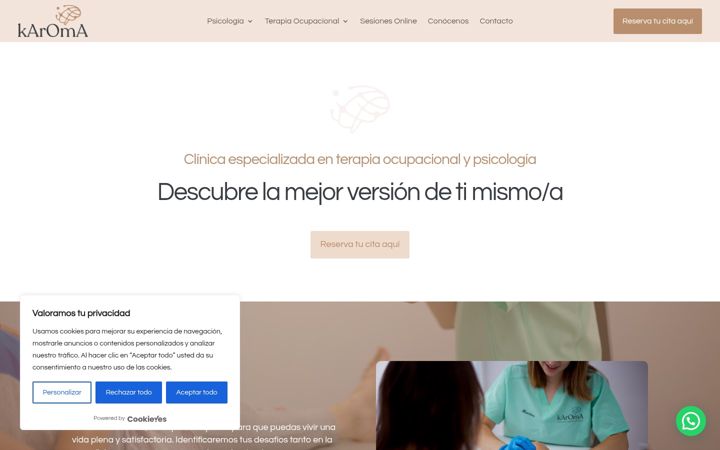 Screenshot of clinicakaroma.com