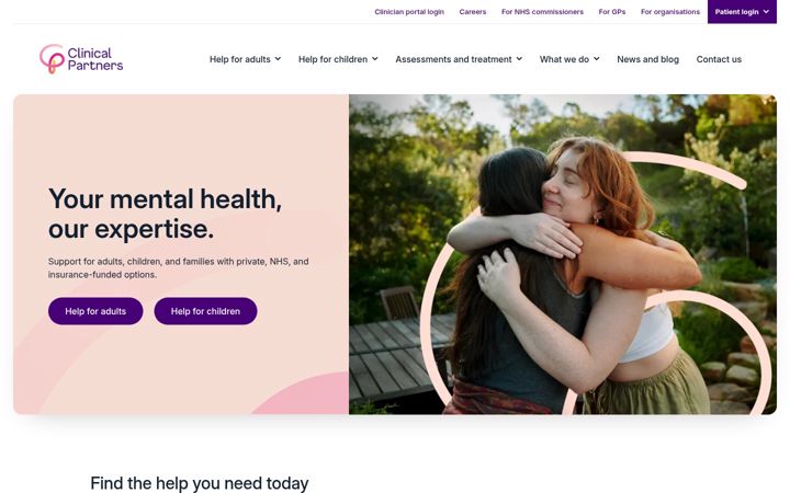 Screenshot of clinical-partners.co.uk