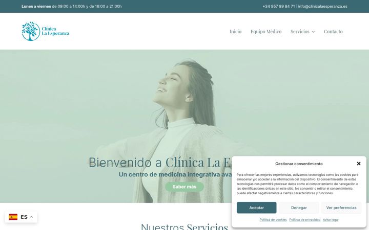 Screenshot of clinicalaesperanza.es