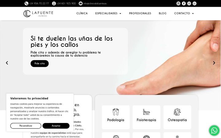 Screenshot ta' clinicalafuente.es
