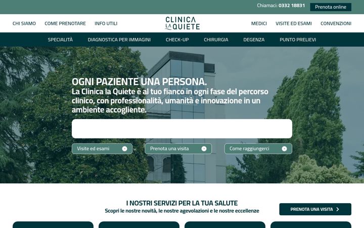 Skærmbillede af clinicalaquiete.it