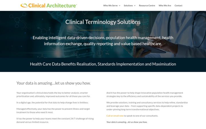 Zrzut ekranu clinicalarchitecture.co.uk