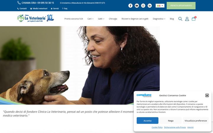 Skærmbillede af clinicalaveterinaria.it