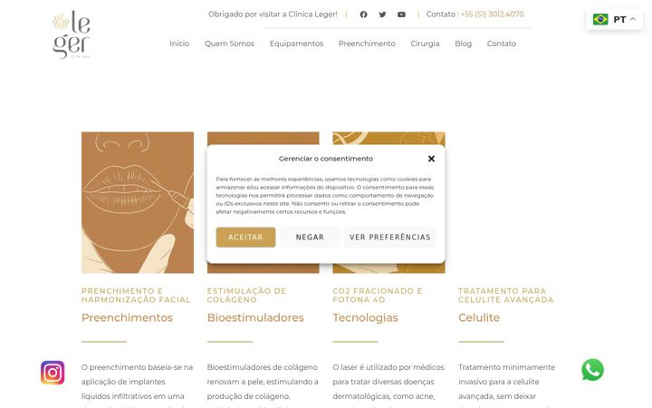Screenshot di clinicalegerportoalegre.com.br