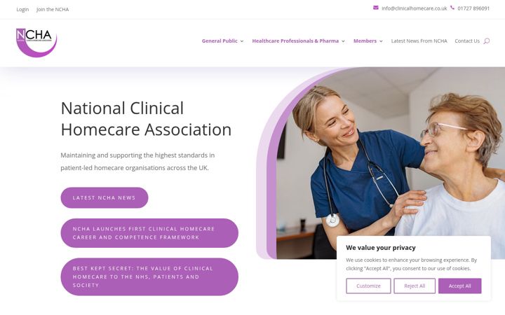 Screenshot stránky clinicalhomecare.org