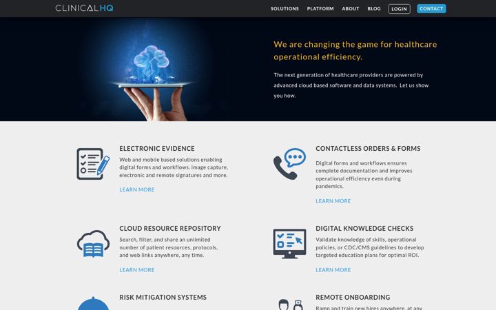 Screenshot of clinicalhq.com