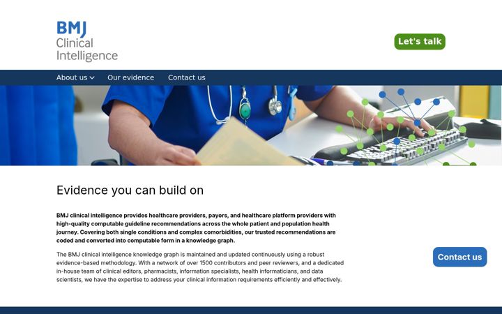 Screenshot of clinicalintelligence.bmj.com