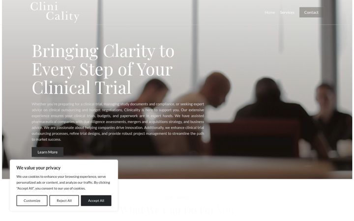 Screenshot of clinicality.dk