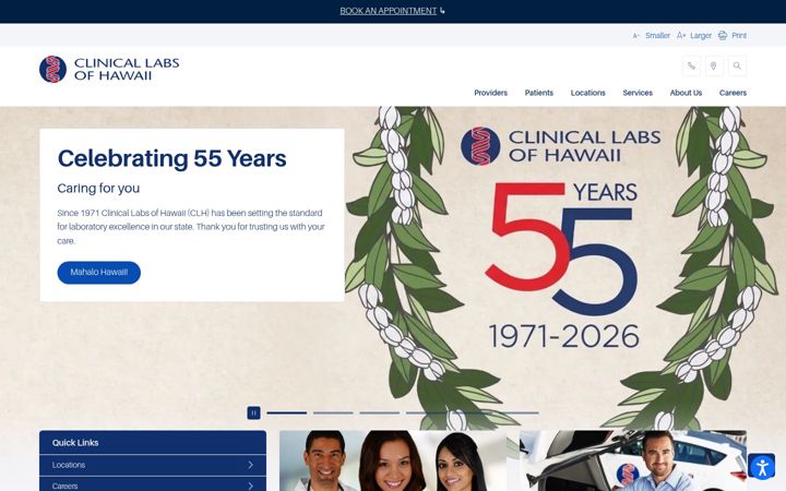 Screenshot of clinicallabs.com