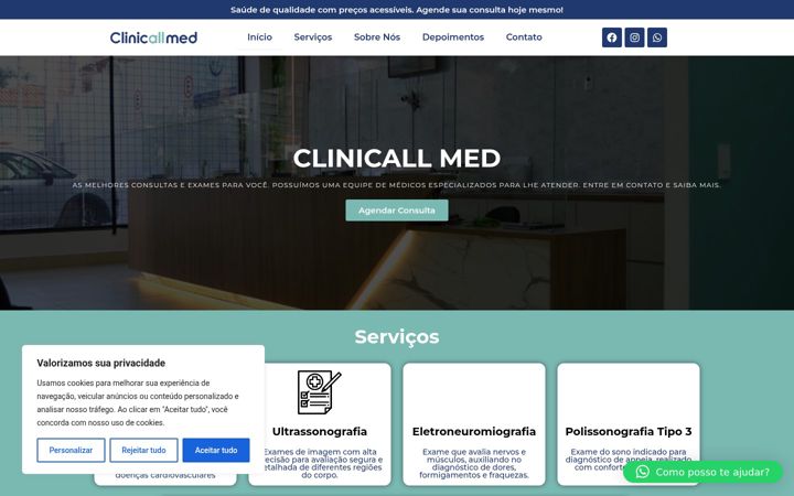 Screenshot of clinicallmed.com.br