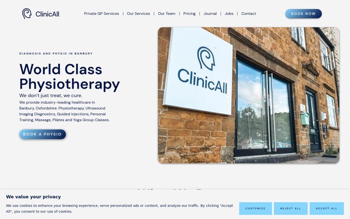Screenshot of clinicallphysio.com