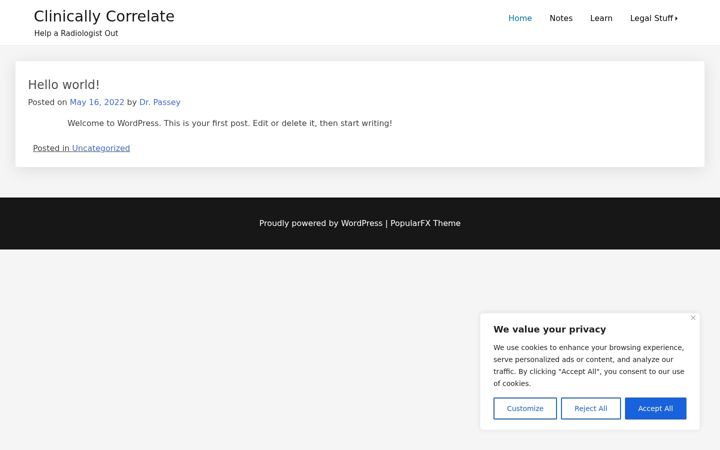Screenshot of clinicallycorrelate.com
