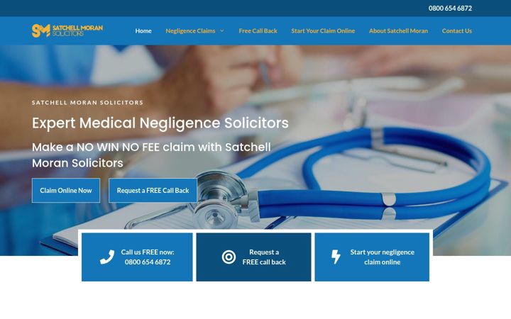 Екранна снимка на clinicalnegligencesolicitor.co.uk