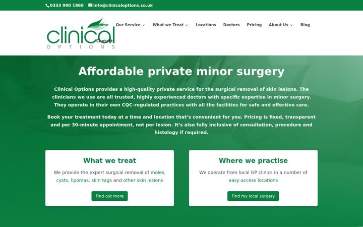 Zrzut ekranu clinicaloptions.co.uk