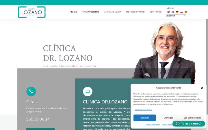 Skjámynd af clinicalozano.eu