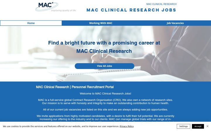Capture d'écran de clinicalresearchjobs.co