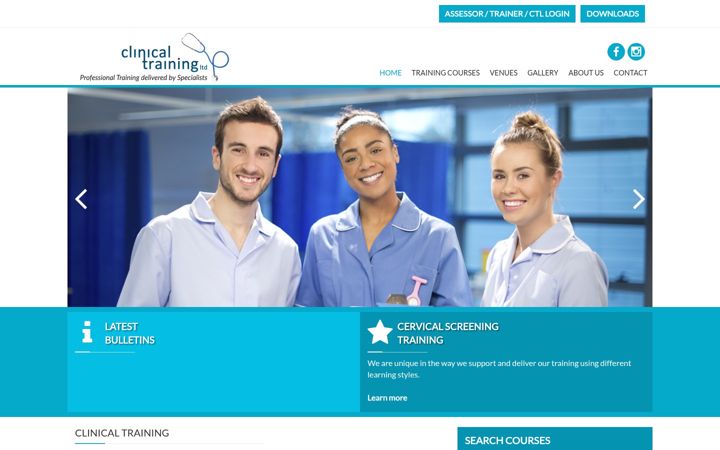 Screenshot of clinicaltrainingltd.com