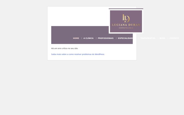 Screenshot of clinicalucianaduran.com.br