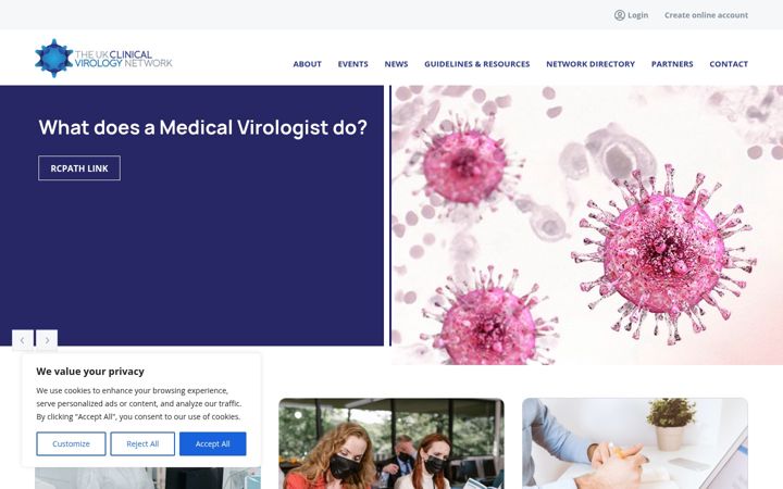 Screenshot stránky clinicalvirology.org