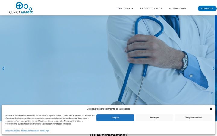 Captura de ecrã de clinicamadero.es
