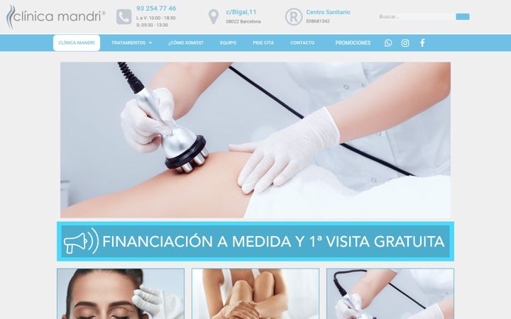 Screenshot of clinicamandri.com