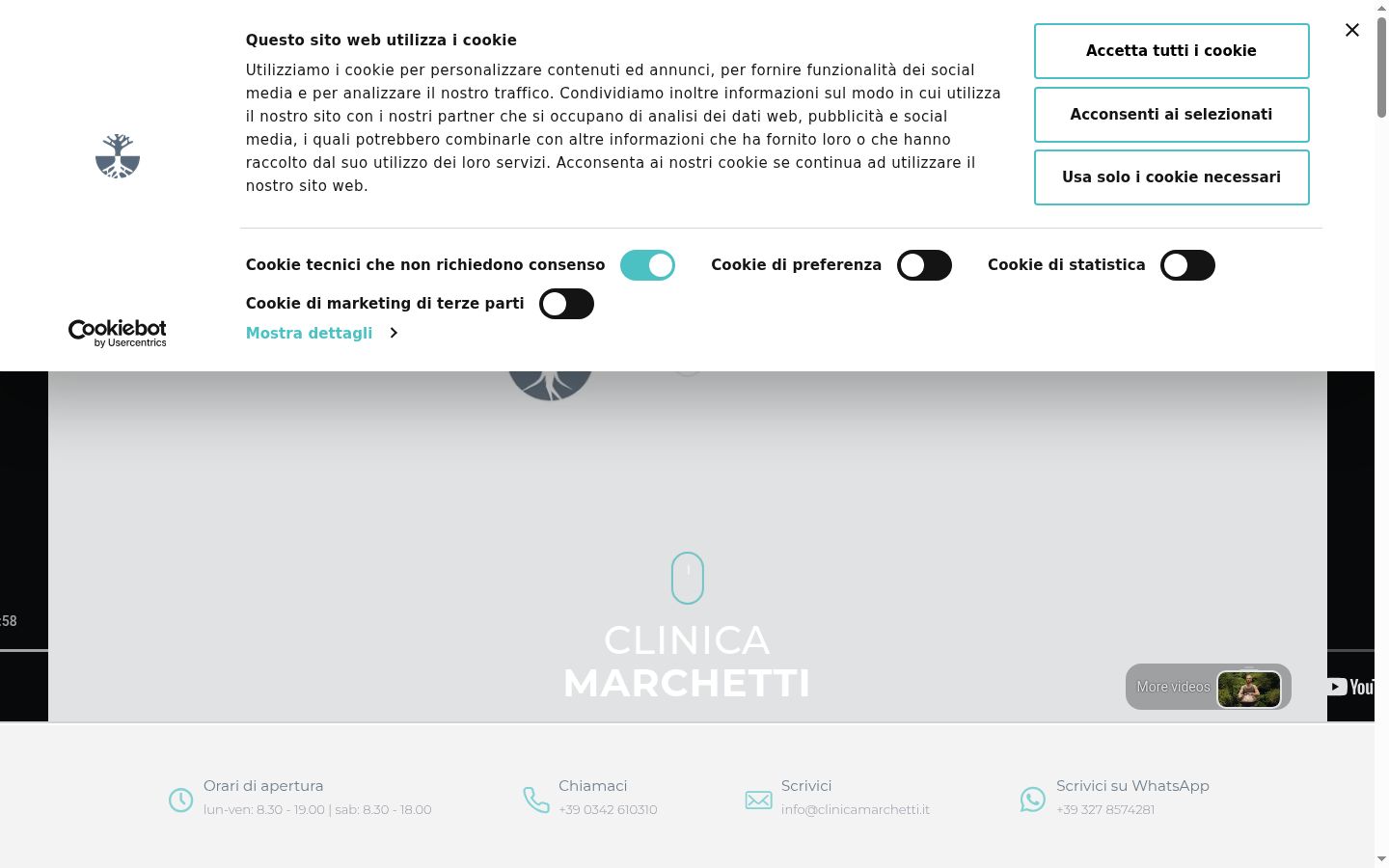 Screenshot del banner di consenso mostrato prima di qualsiasi interazione