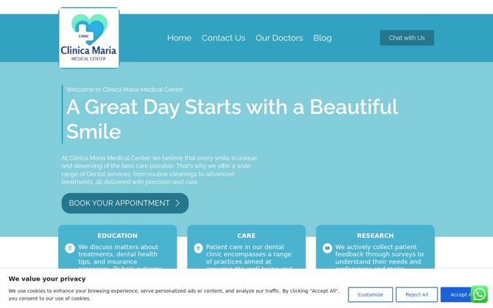 Screenshot of clinicamaria.com
