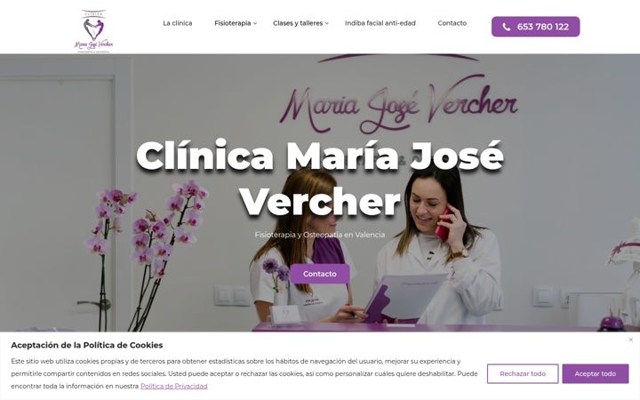 Screenshot of clinicamariajosevercher.com