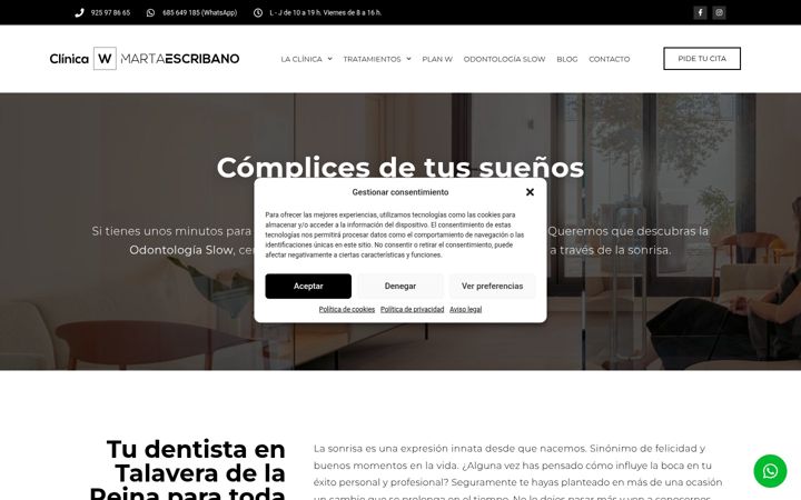 Screenshot of clinicamartaescribano.com