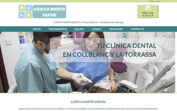 Captura de ecrã de clinicamartindental.es