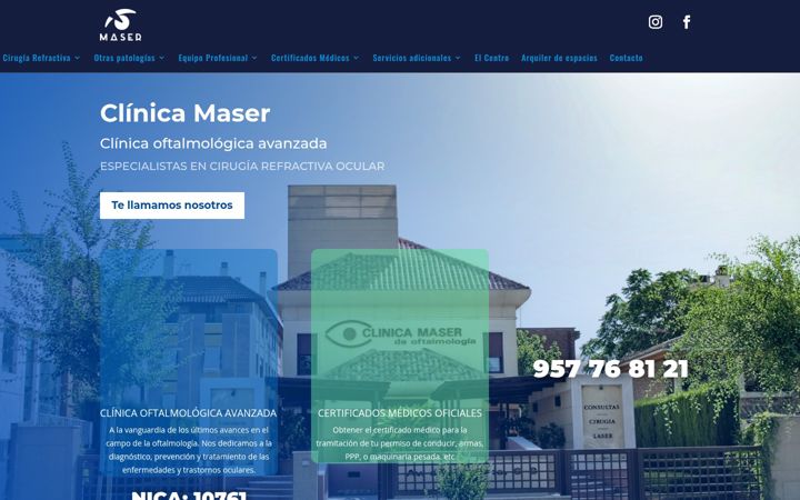 Screenshot of clinicamaser.com