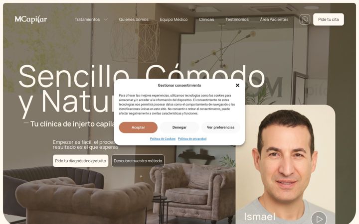 Screenshot of clinicamcapilar.com