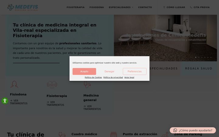Captura de ecrã de clinicamedefis.es