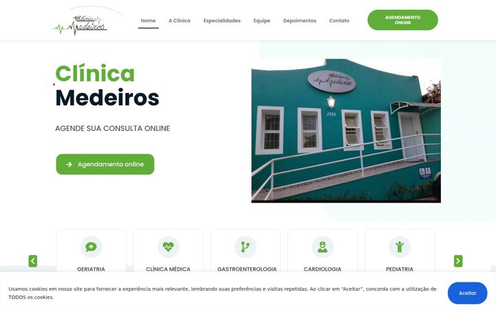 Ekraanipilt saidist clinicamedeiros.com.br