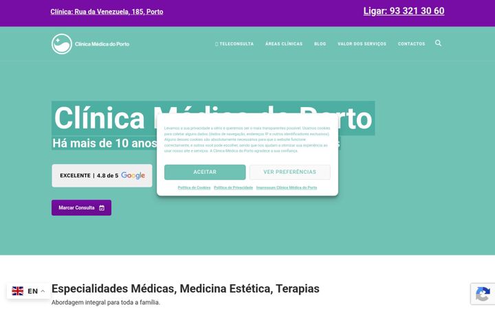 Ekrano kopija clinicamedicadoporto.pt