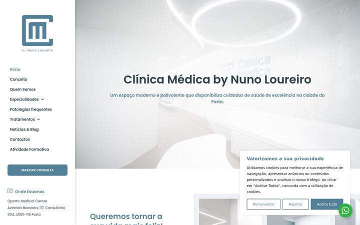 Ekrano kopija clinicamedicanunoloureiro.pt