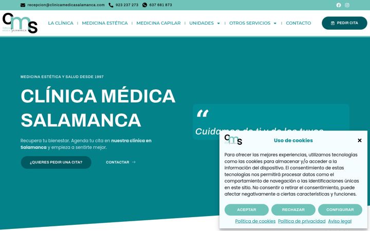 Captura de ecrã de clinicamedicasalamanca.es