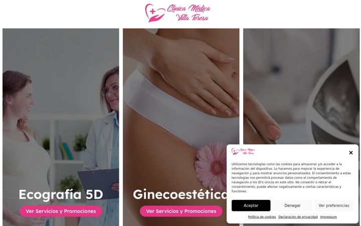 Captura de ecrã de clinicamedicavillateresa.es