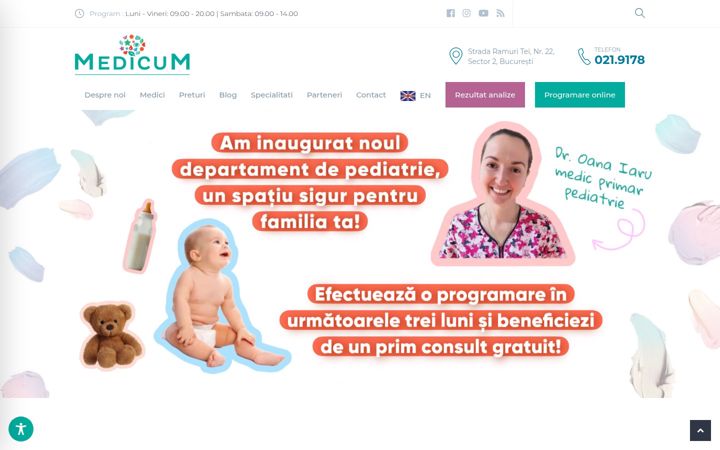 Skjermbilde av clinicamedicum.ro