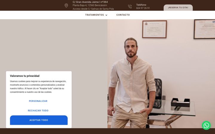 Captura de ecrã de clinicamiguelgimeno.es