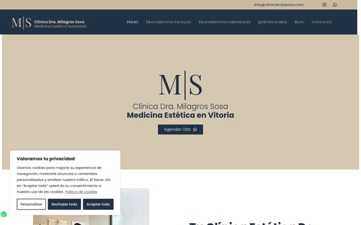 Screenshot of clinicamilasosa.com