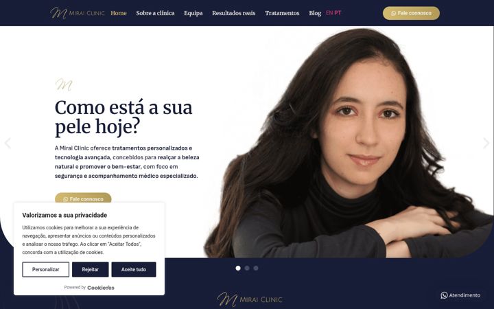 Ekrano kopija clinicamirai.pt