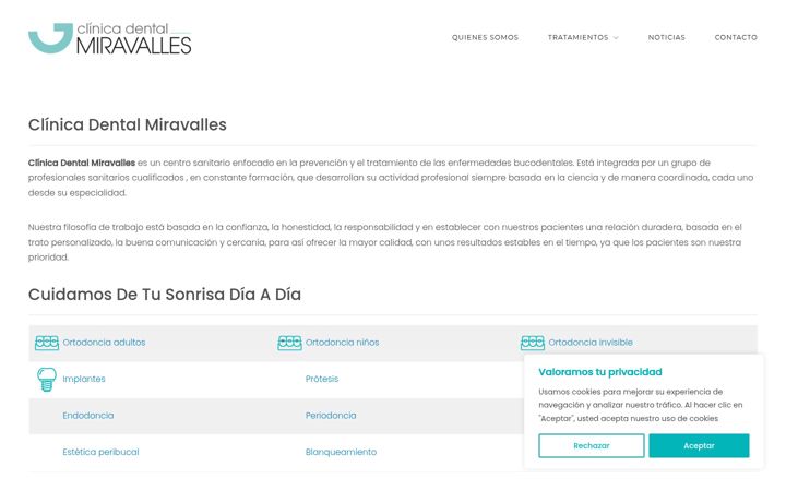 Screenshot of clinicamiravalles.com