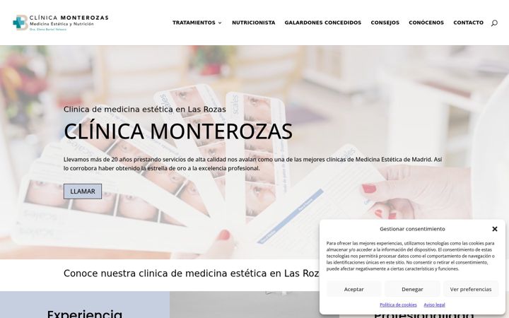 Screenshot van clinicamonterozas.com