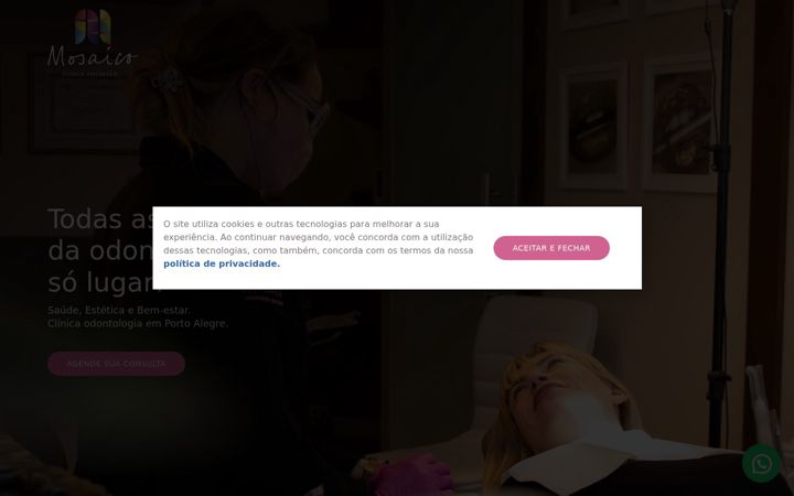 Screenshot stránky clinicamosaico.com.br