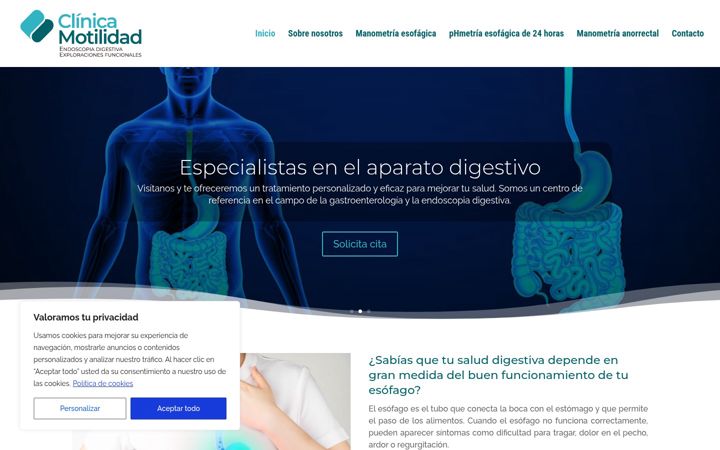 Captura de ecrã de clinicamotilidad.es