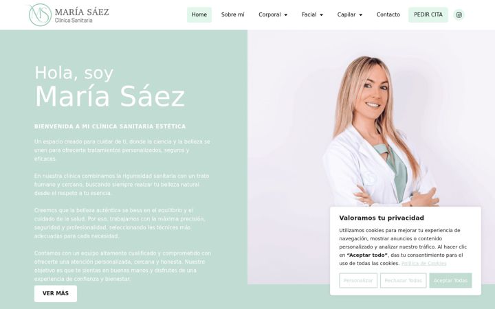 Screenshot of clinicamsaez.es