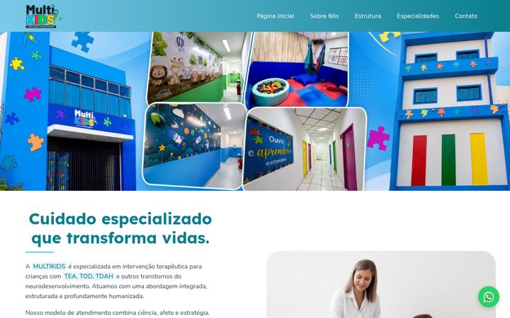 Screenshot of clinicamultikids.com.br