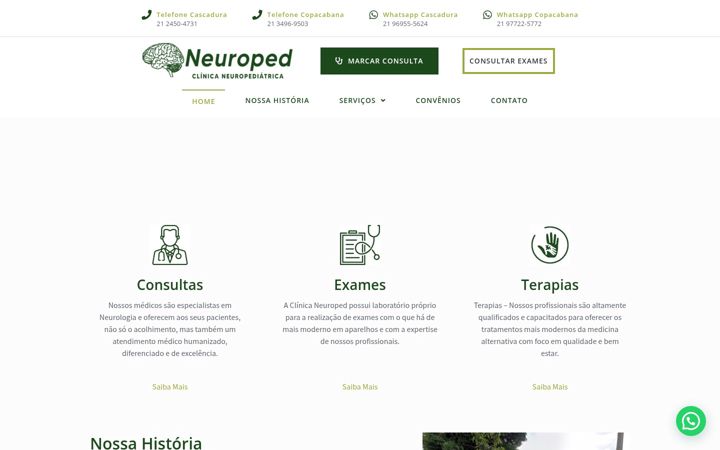 Screenshot of clinicaneuroped.com.br