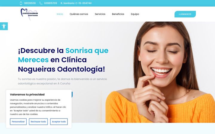 Screenshot of clinicanogueirasodontologia.com